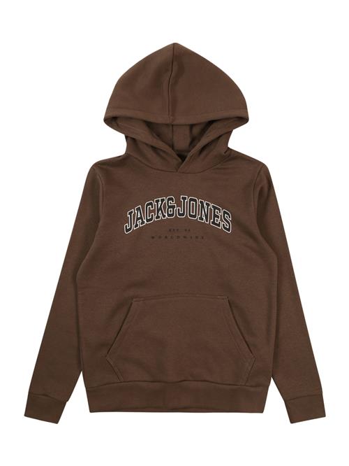 Jack & Jones Junior Sweatshirt 'JJECALEB'  mørkebrun / sort / offwhite