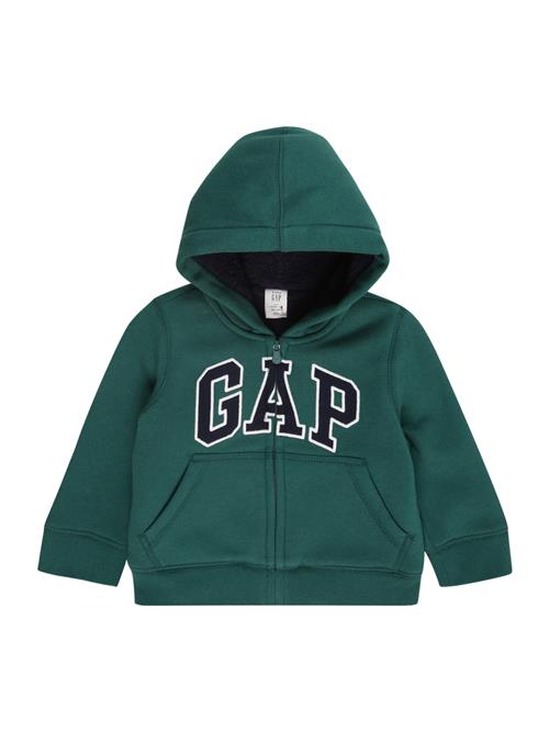 GAP Sweatjakke  smaragd / sort / hvid