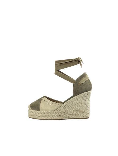 Se Scalpers Pumps med høj front 'Nudo Studs'  beige / khaki / mørkegrøn ved About You