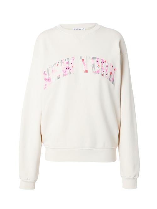 Se CATWALK JUNKIE Sweatshirt 'TULIPS'  ecru / grå / laks / lys pink ved About You