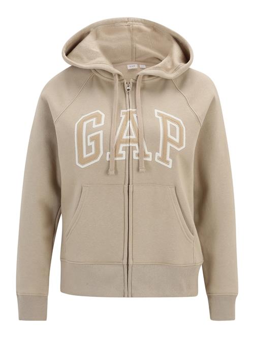 Gap Petite Sweatjakke 'HERITAGE'  beige / mørkebeige / offwhite