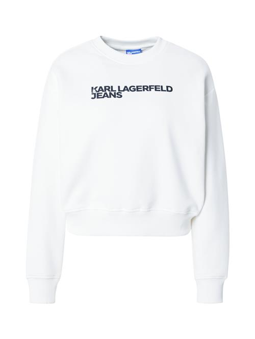 Se KARL LAGERFELD JEANS Sweatshirt 'ESSENTIAL'  sort / hvid ved About You