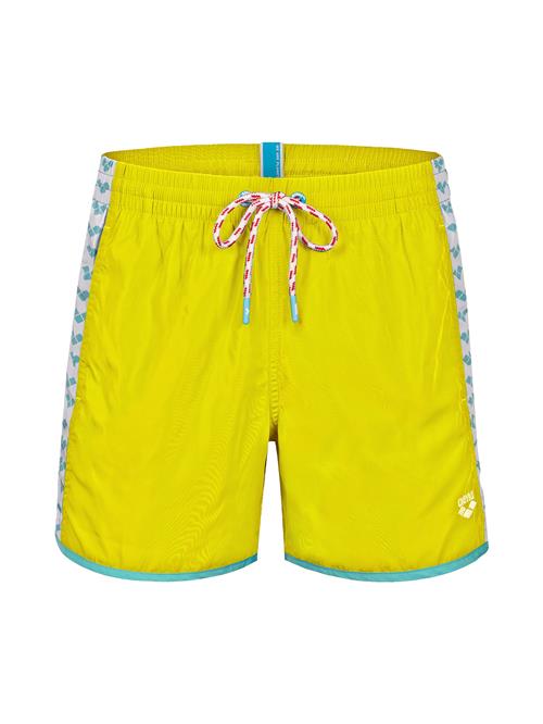 ARENA Badeshorts 'TEAM STRIPE'  aqua / lemon / hvid