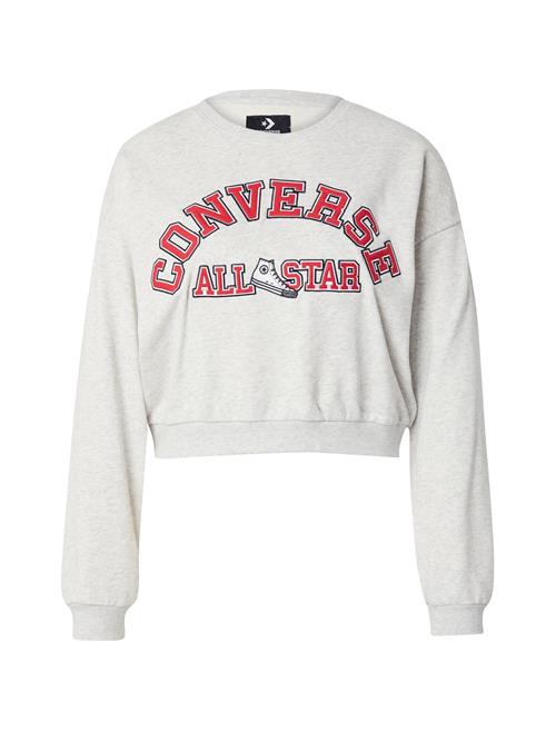 CONVERSE Sweatshirt 'HERITAGE'  grå-meleret / rød / sort / hvid