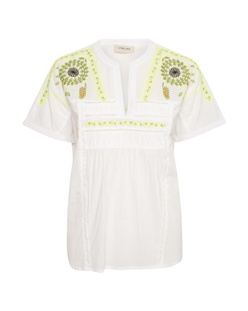 Cream Bluse  gul / grøn / hvid