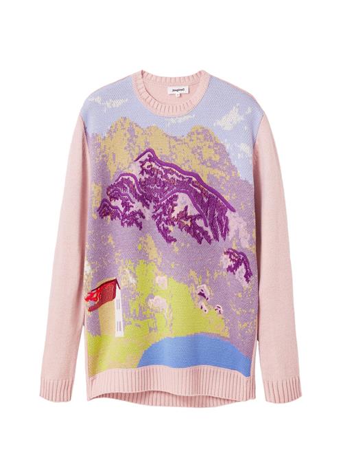 Se Desigual Pullover 'M. Christian Lacroix'  siv / lavendel / lys pink / carminrød ved About You