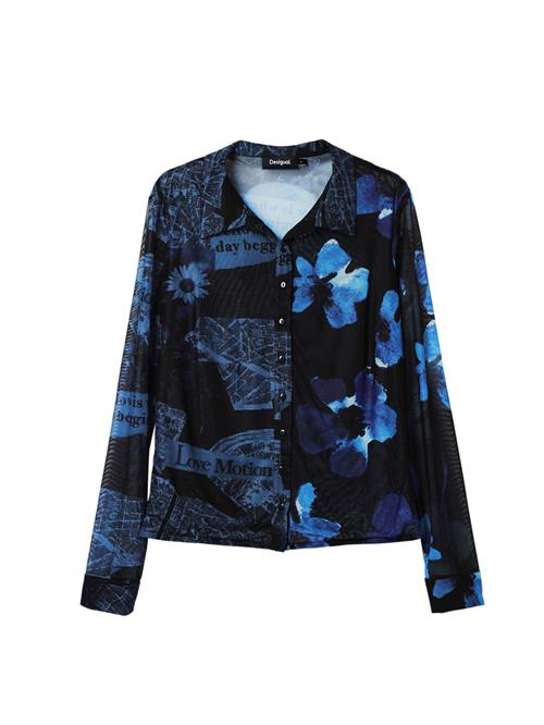 Desigual Bluse  blå / azur / dueblå / sort