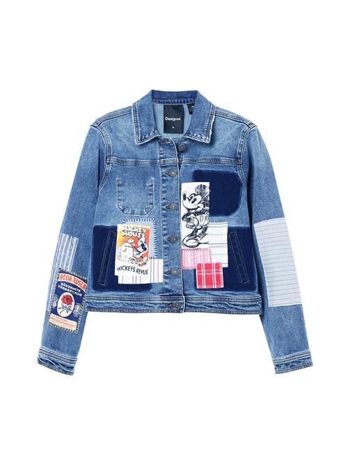 Se Desigual Overgangsjakke 'Mickey Mouse'  navy / blue denim / blodrød / offwhite ved About You