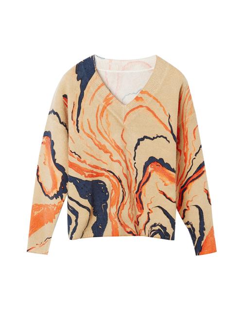 Desigual Pullover  mørkeblå / lysebrun / orange