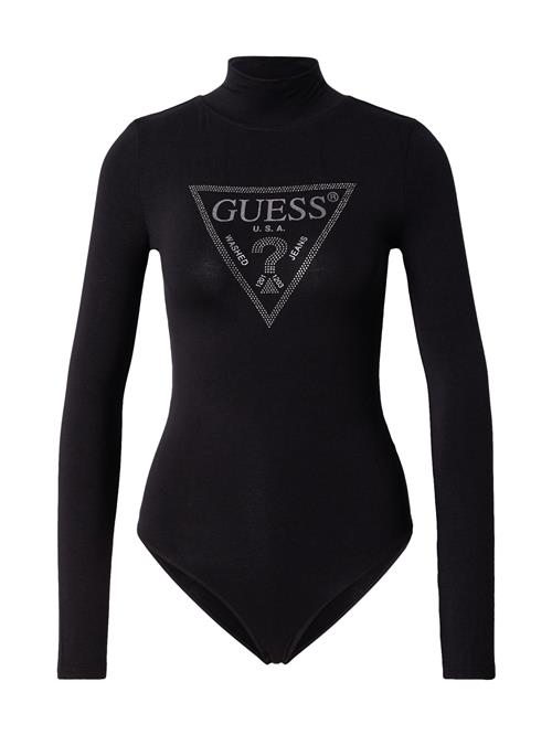 Se GUESS Shirtbody 'EVELYN'  sort / sølv ved About You