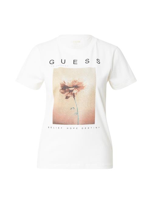 Se GUESS Shirts  beige / lysebeige / sort / sølv ved About You