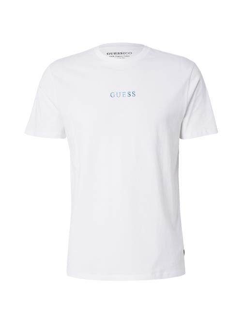 Se GUESS Bluser & t-shirts 'QUATTRO'  azur / ultramarinblå / hvid ved About You