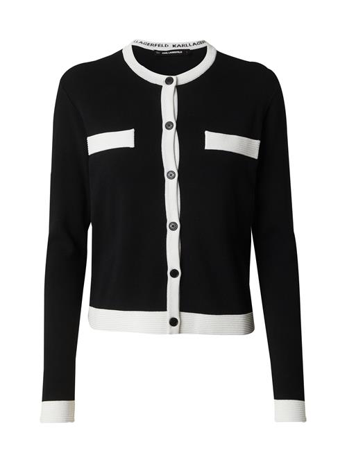 Se Karl Lagerfeld Cardigan 'Classic'  sort / hvid ved About You