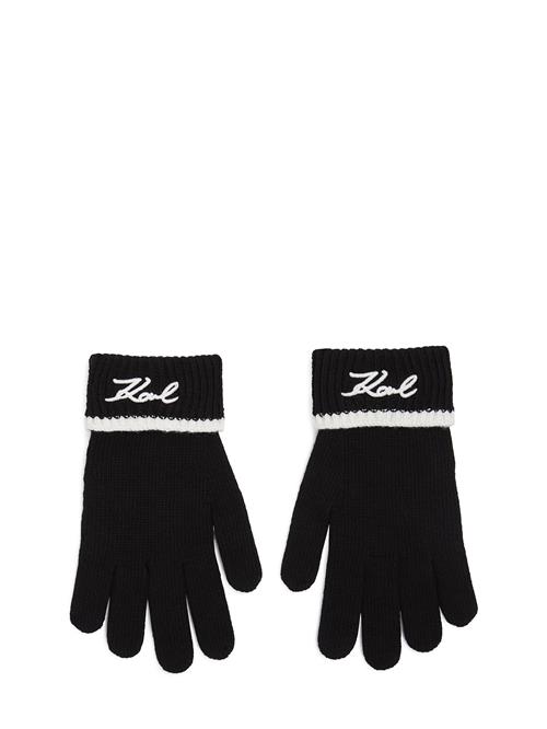 Karl Lagerfeld Fingerhandsker  sort / hvid