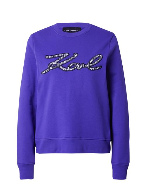 Karl Lagerfeld Sweatshirt  violetblå / sort / sølv / hvid