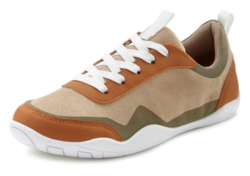 Se LASCANA Sneaker low  beige / brun / grøn / hvid ved About You