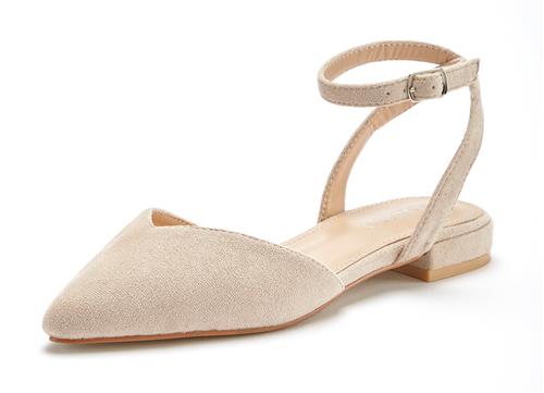 LASCANA Ballerinasko med rem  beige