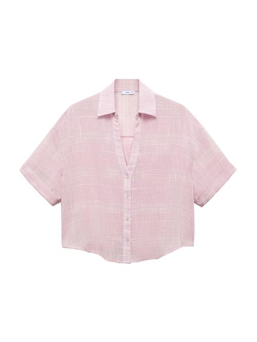 MANGO Bluse 'COCONUT'  lyserød / hvid