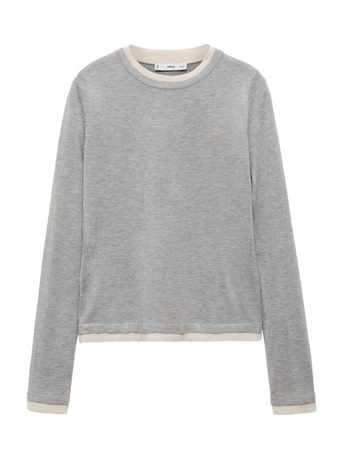 Se MANGO Pullover 'PACO'  grå-meleret / hvid ved About You