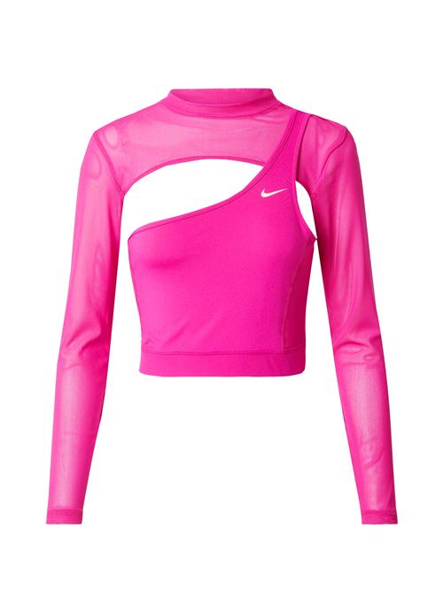 Se NIKE Funktionsbluse  neonpink / hvid ved About You