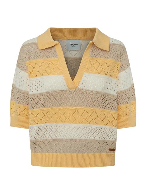 Pepe Jeans Pullover 'Ingrid'  ecru / mørkebeige / mørkegul