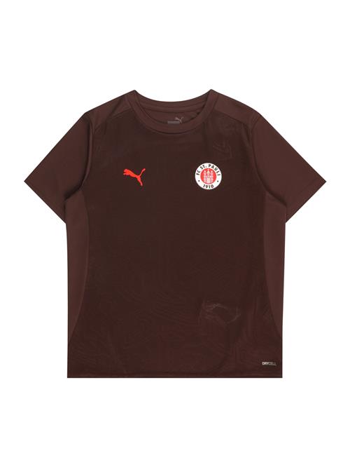 PUMA Funktionsskjorte 'FC St. Pauli'  mørkebrun / rød / hvid