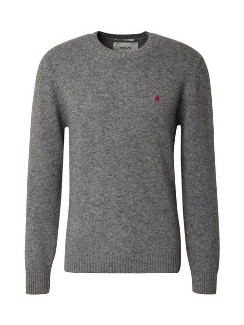 REPLAY Pullover  grå-meleret / rød