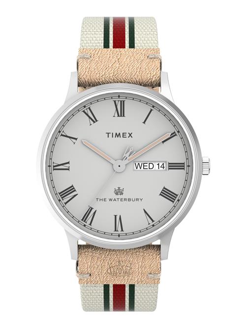 TIMEX Analogt ur  beige / navy / blodrød / sølv / hvid