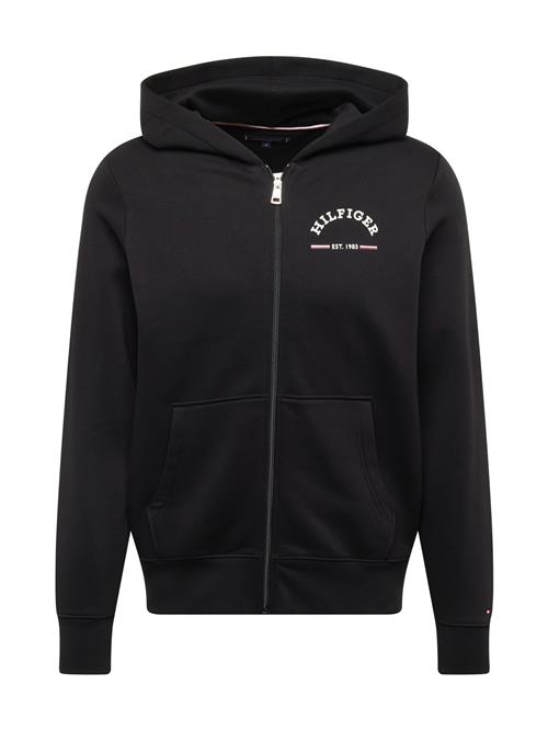 TOMMY HILFIGER Sweatjakke  sort / hvid