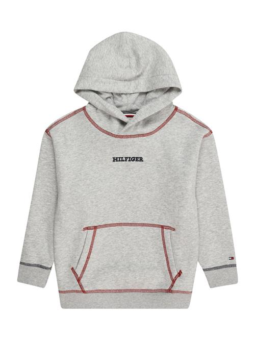 Se TOMMY HILFIGER Sweatshirt  grå-meleret / kirsebærsrød / sort ved About You