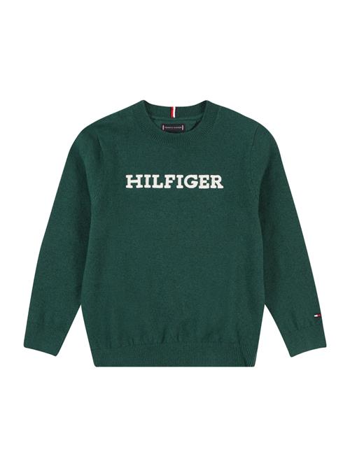 TOMMY HILFIGER Pullover  mørkegrøn / hvid