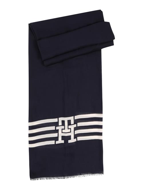 TOMMY HILFIGER Sjal 'NAVAL'  mørkeblå / offwhite