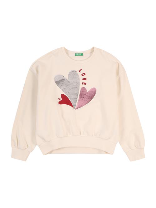 UNITED COLORS OF BENETTON Sweatshirt  creme / sølvgrå / pink / rød