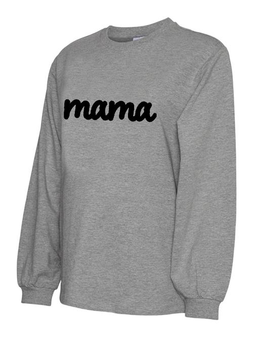 MAMALICIOUS Sweatshirt 'MLSINE VITA'  grå-meleret / sort