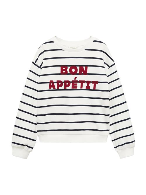 Se MANGO KIDS Sweatshirt 'APPETIT'  carminrød / sort / hvid ved About You