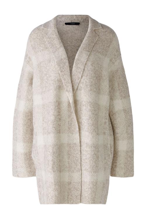 Se OUI Lang cardigan  lysebeige / brokade ved About You