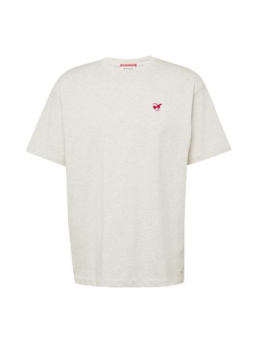 Se SCOTCH & SODA Bluser & t-shirts 'The Free Spirit Peace Bird'  lysebeige / rød ved About You