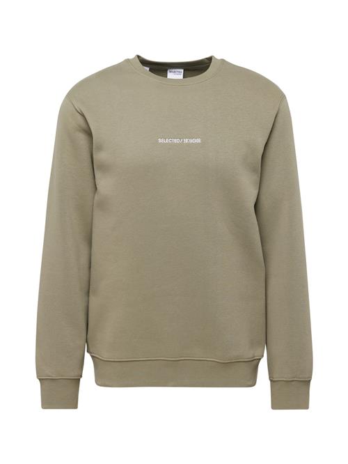 Se SELECTED HOMME Sweatshirt 'SLHHANKIE'  grøn / offwhite ved About You