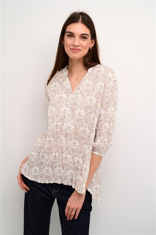 CULTURE Bluse 'Rosy'  nude / hvid