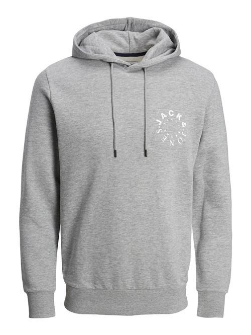 JACK & JONES Sweatshirt 'Warrior'  grå-meleret / hvid