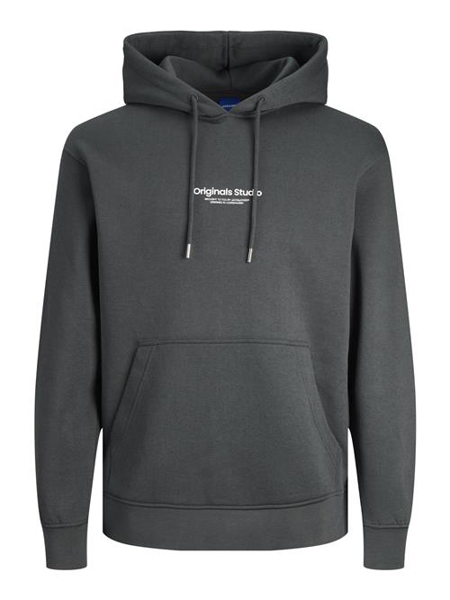 Se JACK & JONES Sweatshirt 'JORVesterbro'  mørkegrå / hvid ved About You