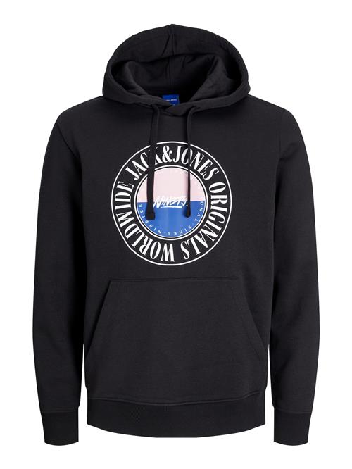 Se JACK & JONES Sweatshirt 'Cobin'  koboltblåt / pastelpink / sort / hvid ved About You