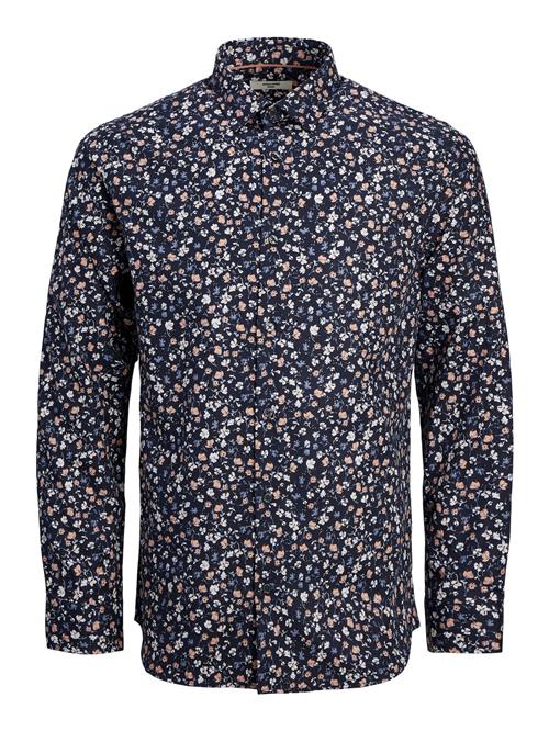 JACK & JONES Skjorte 'Nordic'  marin / opal / abrikos / hvid