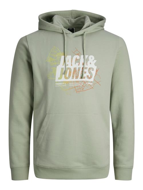 Se JACK & JONES Sweatshirt 'Map Summer'  lemon / pastelgrøn / orange / offwhite ved About You