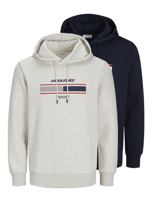 Se JACK & JONES Sweatshirt 'JJSouth'  natblå / grå-meleret / rød / hvid ved About You