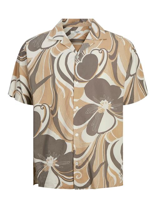 JACK & JONES Skjorte 'JPRBLAPalma Resort'  sand / brun / hvid