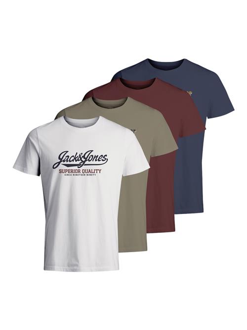 JACK & JONES Bluser & t-shirts 'HUDSON'  mørkeblå / oliven / carminrød / hvid