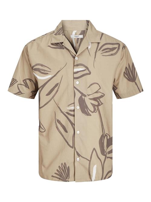 JACK & JONES Skjorte 'Palma Resort'  beige / brun / hvid