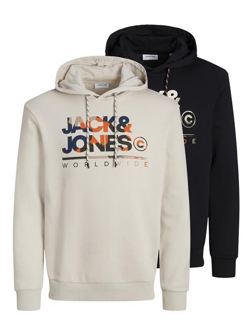 JACK & JONES Sweatshirt 'JJLuke'  ecru / marin / sort / hvid