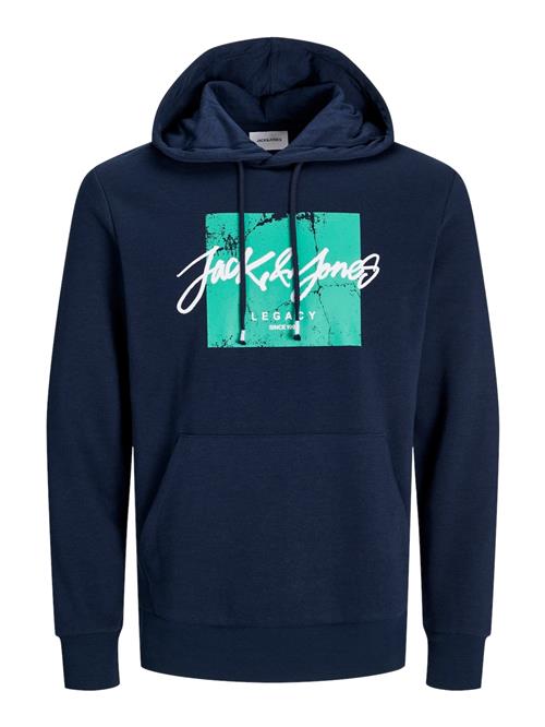 JACK & JONES Sweatshirt 'JJTiley'  navy / turkis / hvid